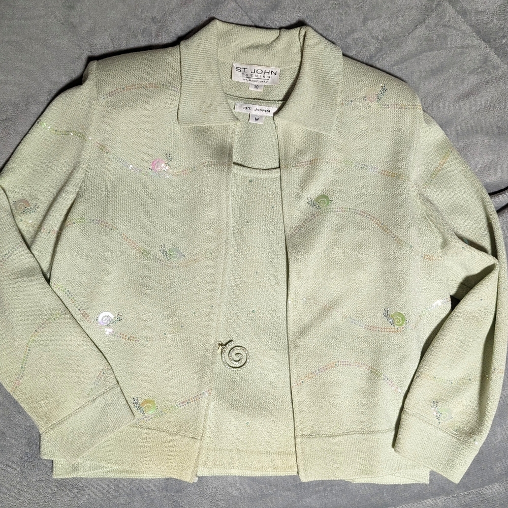 St John Evening zip front sweater and tank